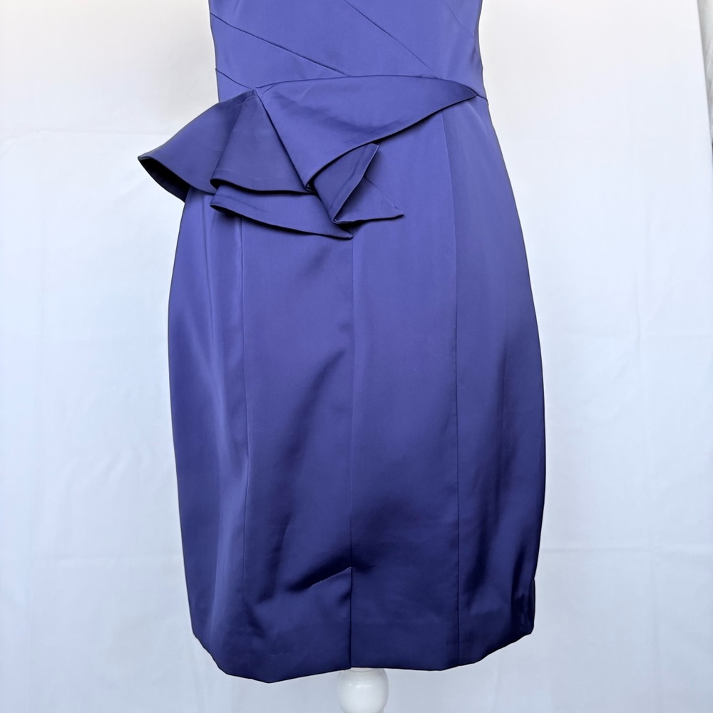 Cartise Satin One Shoulder off Sheath Peplum Purple Party Graduation Dress Sz 8 - Picture 8 of 14